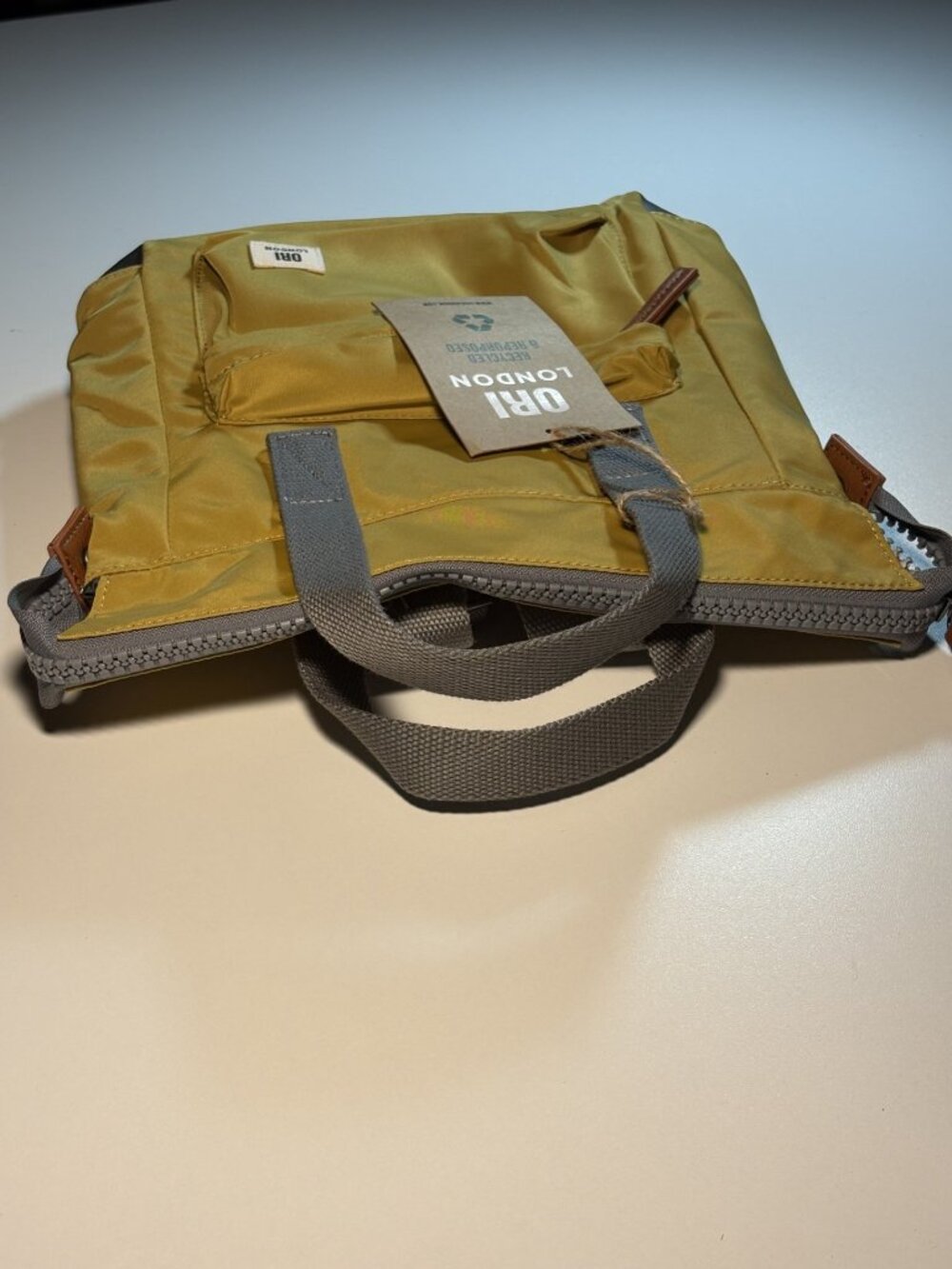 NWT ORI London Bantry B Recycled Nylon Backpack Corn Yellow Small Travel Bag - Picture 9 of 13